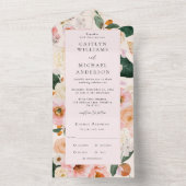 Elegante Blush Pink Bläserne Hochzeit All In One Einladung (Innen Boden)