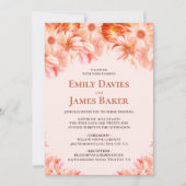 Elegante Blush Pink Bläserne Hochzeit Einladung (Vorderseite)