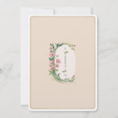 Elegante Blush Pink Bläserne Hochzeit Einladung (Rückseite)