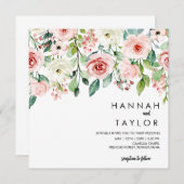 Elegante Blush Pink Bläserne Hochzeit Einladung (Vorne/Hinten)