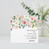 Elegante Blush Pink Bläserne Hochzeit Einladung (Stehend Vorderseite)