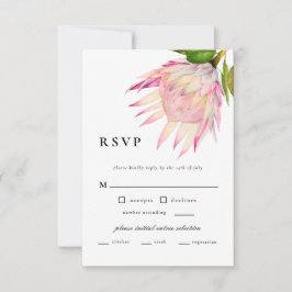 Elegante Blush Pink Bläserne Hochzeit RSVP Karte