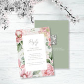 Elegante Blush Pink Bläserne Hochzeit RSVP Karte