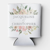 Elegante Blush Pink Bläserner Frühling Hochzeit Dosenkühler (Vorderseite)