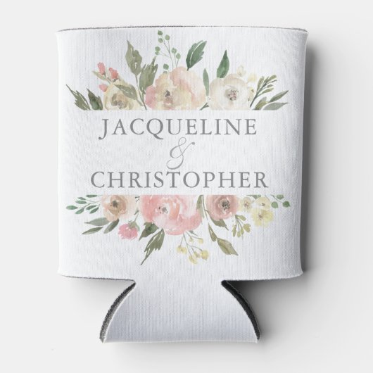 Elegante Blush Pink Bläserner Frühling Hochzeit Dosenkühler (Vorderseite)