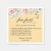Elegante Blush Pink Bläserner Spaß Fakten Hochzeit Serviette (Vorderseite)