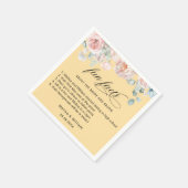 Elegante Blush Pink Bläserner Spaß Fakten Hochzeit Serviette (Ecke)