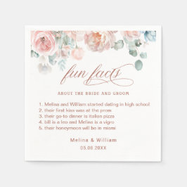 Elegante Blush Pink Bläserner Spaß Fakten Hochzeit Serviette
