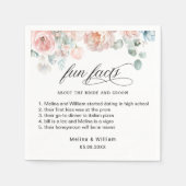 Elegante Blush Pink Bläserner Spaß Fakten Hochzeit Serviette (Vorderseite)