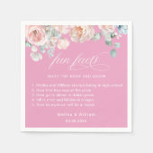 Elegante Blush Pink Bläserner Spaß Fakten Hochzeit Serviette (Vorderseite)