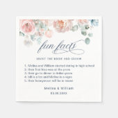 Elegante Blush Pink Bläserner Spaß Fakten Hochzeit Serviette (Vorderseite)