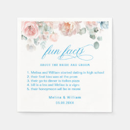 Elegante Blush Pink Bläserner Spaß Fakten Hochzeit Serviette