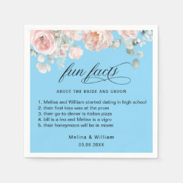 Elegante Blush Pink Bläserner Spaß Fakten Hochzeit Serviette