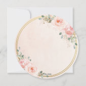 Elegante Blush Pink Blues Gold Circle Wedding Einladung (Rückseite)