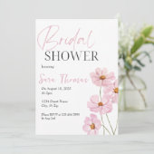 Elegante Blush Pink Blumendusche Einladung (Stehend Vorderseite)