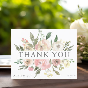 Elegante Blush Pink Blumenzellenhochzeit Postkarte