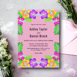 Elegante Blush Pink Blütenblume Blume Blumenzehen Einladung