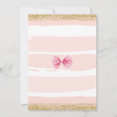 Elegante Blush Pink Bow Pearl Girly Baby Shower Einladung (Rückseite)