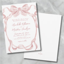 Elegante Blush Pink Bow Whimsical Wedding