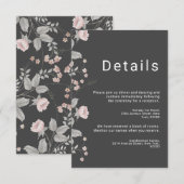 Elegante Blush Pink & Dark Gray Blues Hochzeit Begleitkarte (Vorne/Hinten)