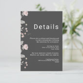 Elegante Blush Pink & Dark Gray Blues Hochzeit Begleitkarte (Stehend Vorderseite)