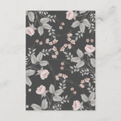 Elegante Blush Pink & Dark Gray Blues Hochzeit Begleitkarte (Rückseite)