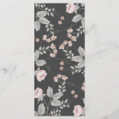 Elegante Blush Pink & Dark Gray Blues Hochzeit Menükarte (Rückseite)