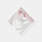 Elegante Blush Pink Diamond Pear Baby Dusche Serviette (Ecke)