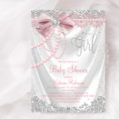 Elegante Blush Pink Diamond Pearl Girly Babydusche Einladung