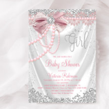 Elegante Blush Pink Diamond Pearl Girly Babydusche