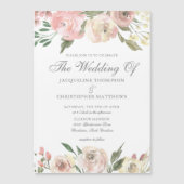 Elegante Blush Pink Elfenbeinblütenfrühlings Hochz Magneteinladung (Vorderseite)