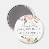 Elegante Blush Pink Elfenbeinblütenhochzeit Magnet (Vorderseite/Rückseite)