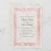 Elegante Blush Pink Elfenbeincreme Hochzeit Einladung (Vorne/Hinten)