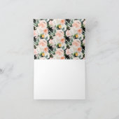 Elegante Blush & Pink Floral Baby Dusche Vielen Da Dankeskarte (Innenseite)