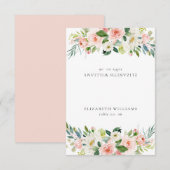 Elegante Blush Pink Floral Gastname Platzkarte (Vorne/Hinten)