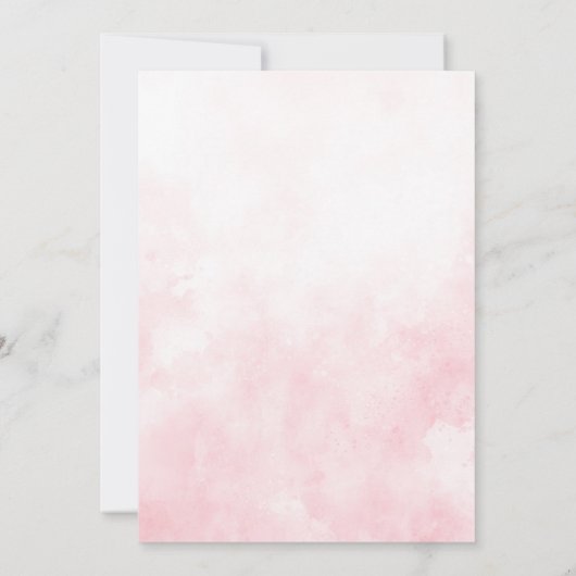 Elegante Blush Pink Floral Gold Girl Babydusche Einladung (Rückseite)