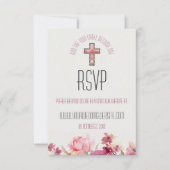 Elegante Blush Pink Floral Inspiration Hochzeit RSVP Karte (Vorderseite)