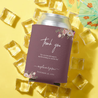 Elegante Blush Pink Floral Wedding Vielen Dank Dosenkühler