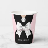 Elegante Blush Pink Glam Tiffany Babydusche Pappbecher (Rückseite)