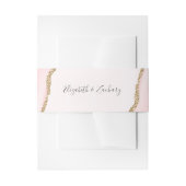 Elegante Blush Pink Gold Agate Hochzeit Einladungsbanderole (Vorderseite Beispiel)