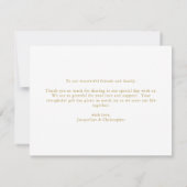 Elegante Blush Pink Gold Floral Custom Wedding Dankeskarte (Rückseite)