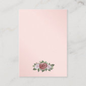Elegante Blush Pink Gold Floral Hochzeitsempfang Begleitkarte (Rückseite)