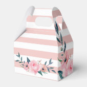 Elegante Blush Pink Gold Floral Wedding Geschenkschachtel (Rückseite)