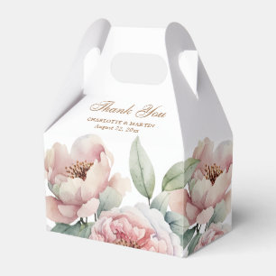 Elegante Blush Pink Gold Floral Wedding Geschenkschachtel