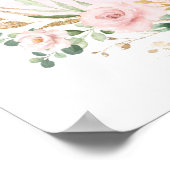 Elegante Blush Pink Gold Floral Wedding Willkommen Poster (Ecke)