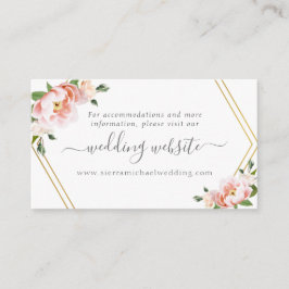 Elegante Blush Pink Gold Hochzeitswebsite Begleitkarte