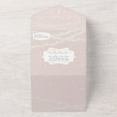 Elegante Blush Pink Heart Leaf Tree Wedding All In One Einladung (Außenbereich)