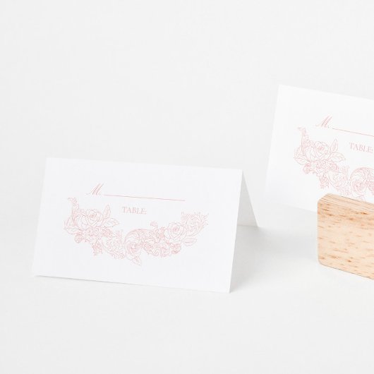 Elegante Blush Pink Hochzeit Platzkarte