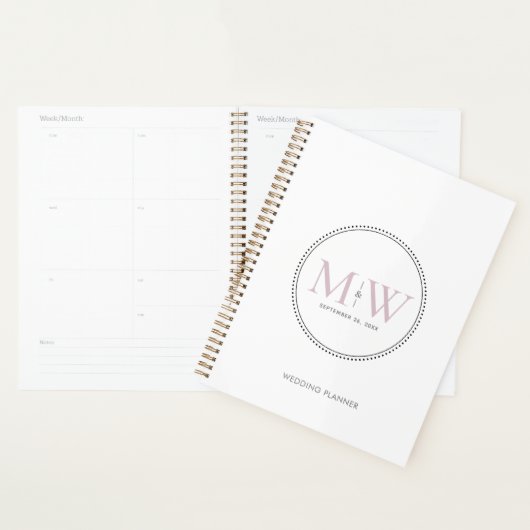 Elegante Blush Pink Monogram Wedding Planer (Anzeige)