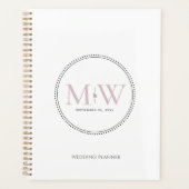 Elegante Blush Pink Monogram Wedding Planer (Vorderseite)